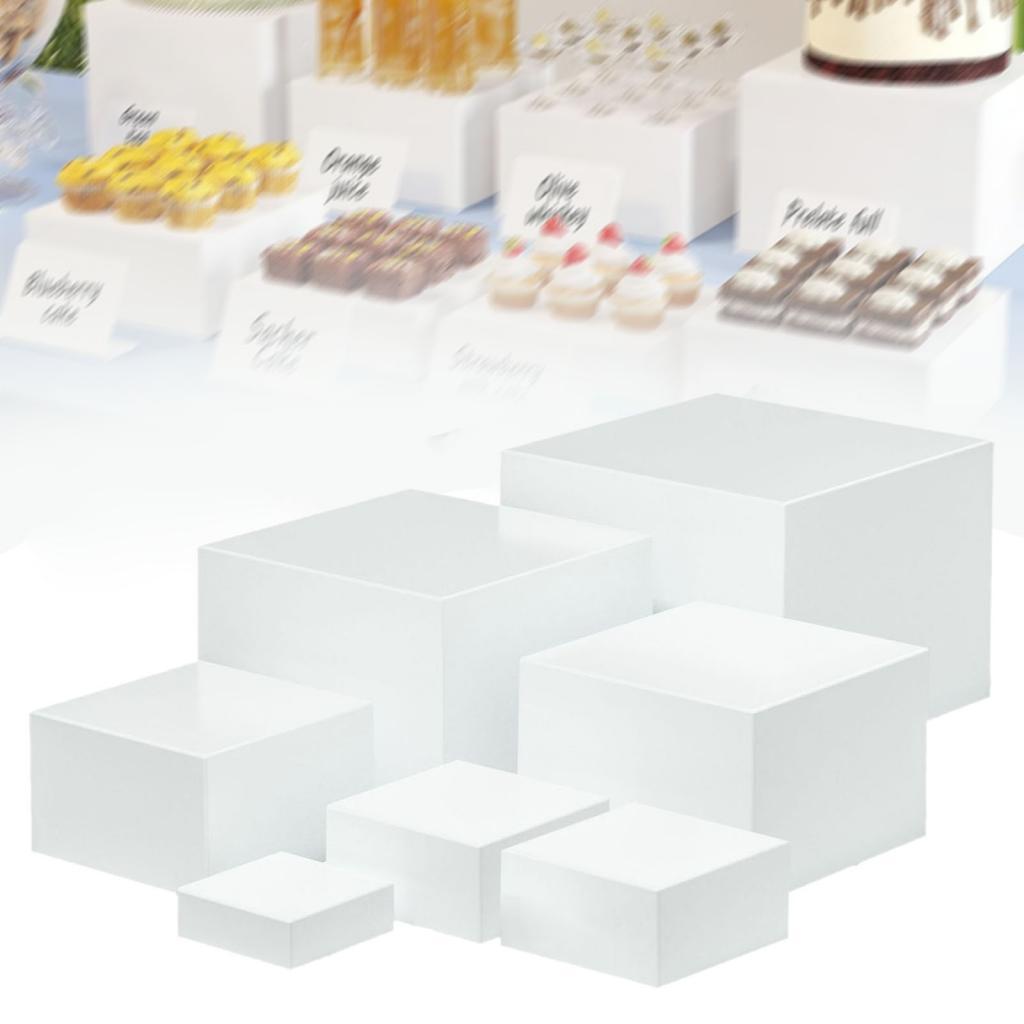 7 Pieces Acrylic Cube Display  - Food Storage Restaurant avaliação e preço