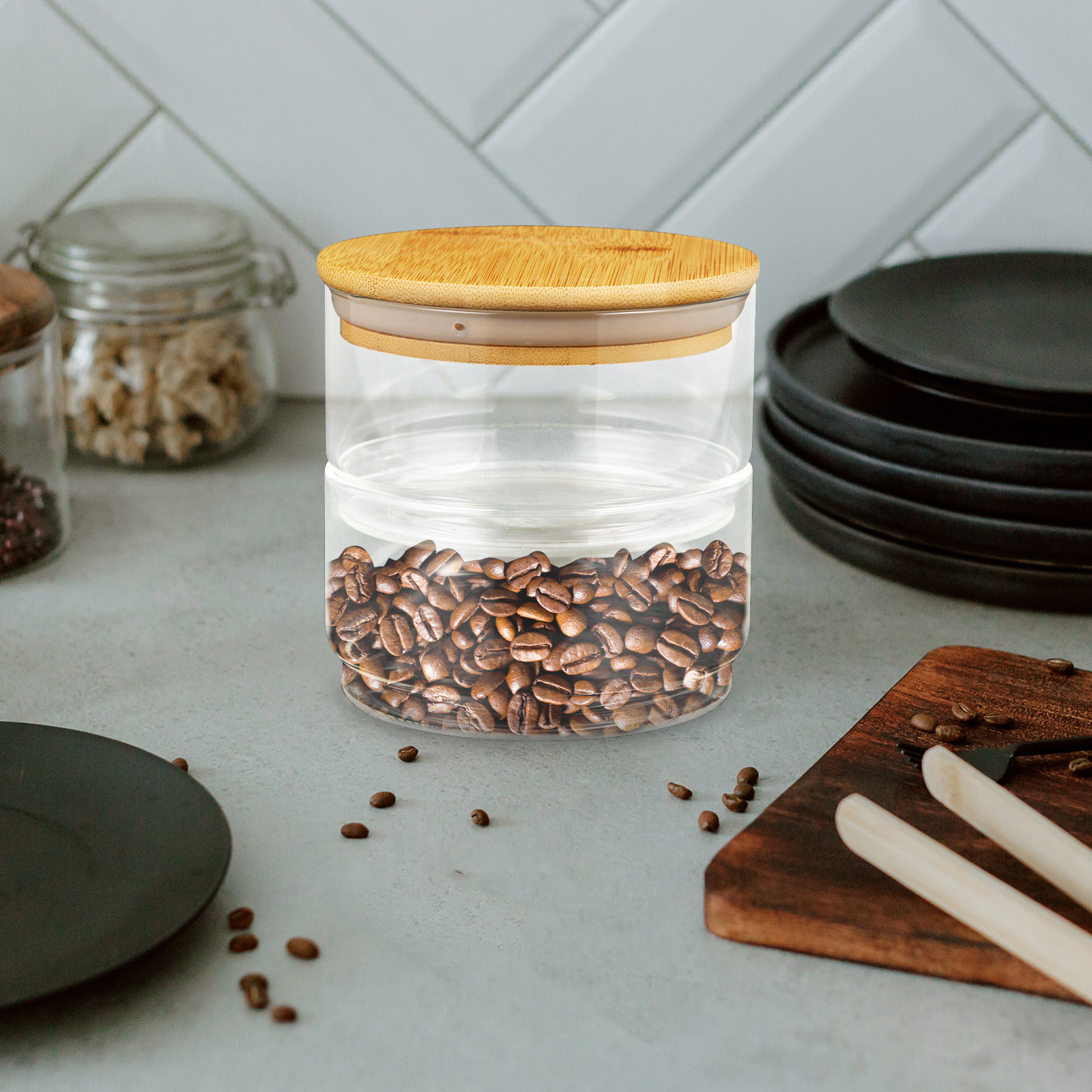 1Set Clear Heavy-Duty Glass Se - Food Storage And Container avaliação e preço