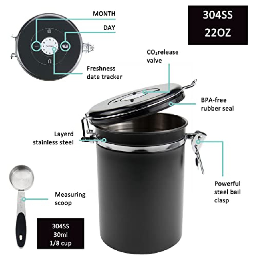 x 2pack 22oz Airtight Stainles - Food Storage With Scoop avaliação e preço