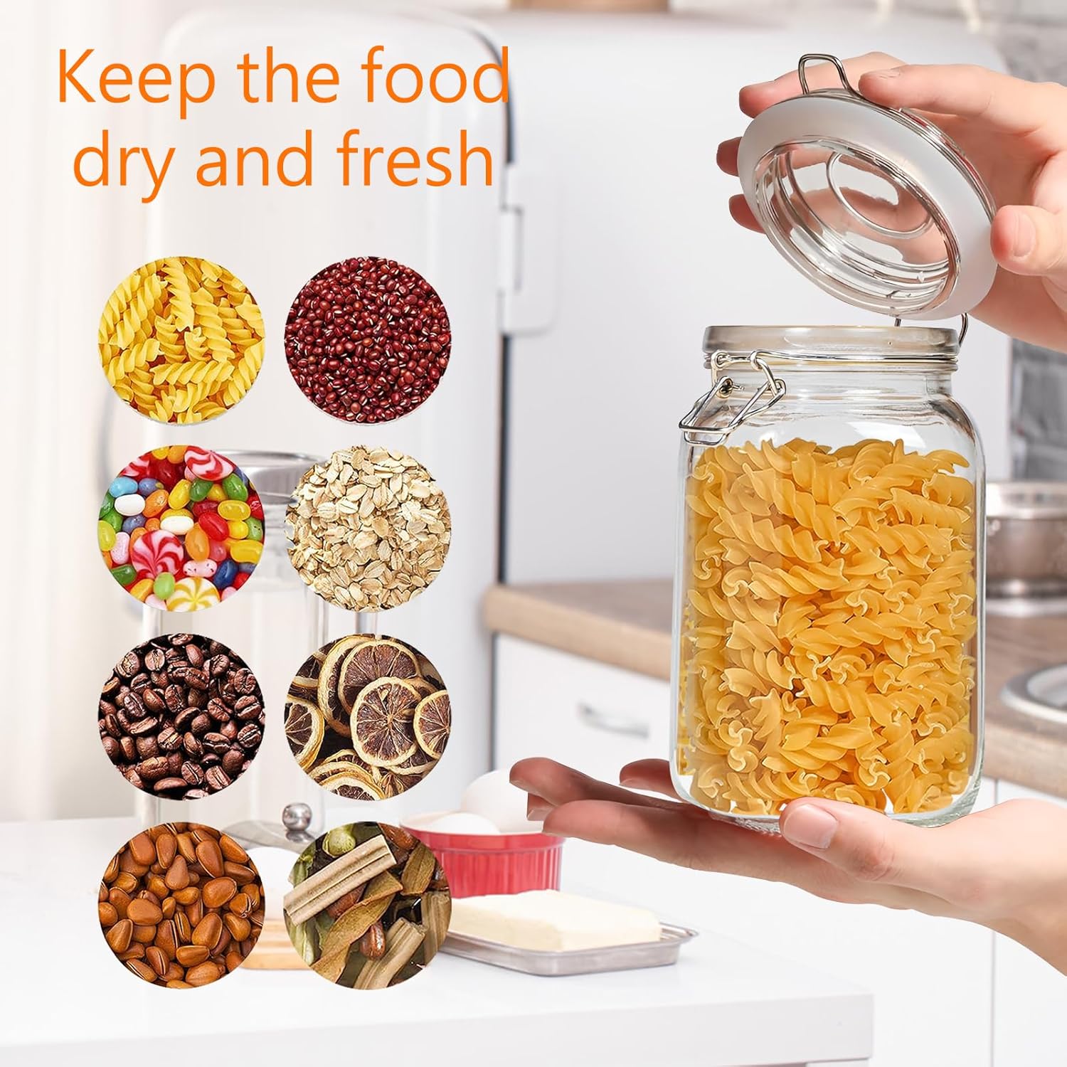 Clear Food Storage Jars 50oz S - Food Storage Organization avaliação e preço