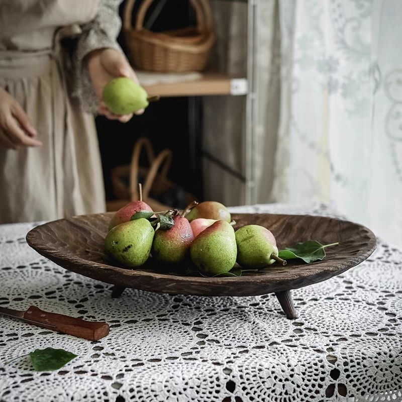 Retro Solid Wood Fruit Plate D - Food Storage Room avaliação e preço