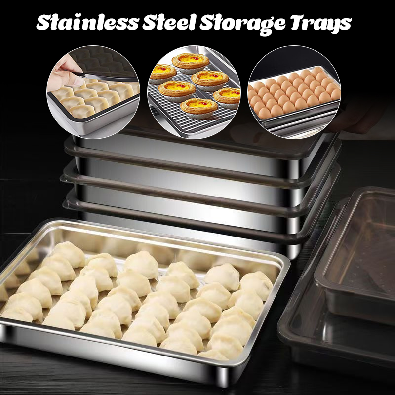 Stainless Steel Dumpling Stora - Food Storage Metal Box avaliação e preço