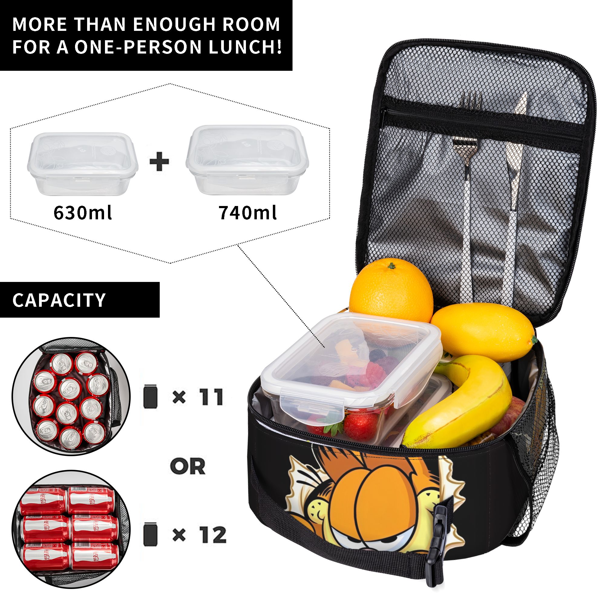 Garfielded Insulated Lunch Bag - Food Storage Roll Bags avaliação e preço
