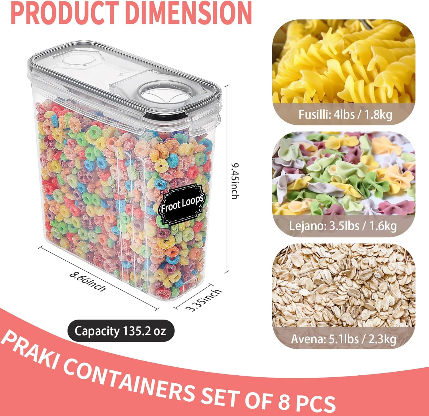 8-Piece Airtight Food Storage  - Food Storage Organization avaliação e preço