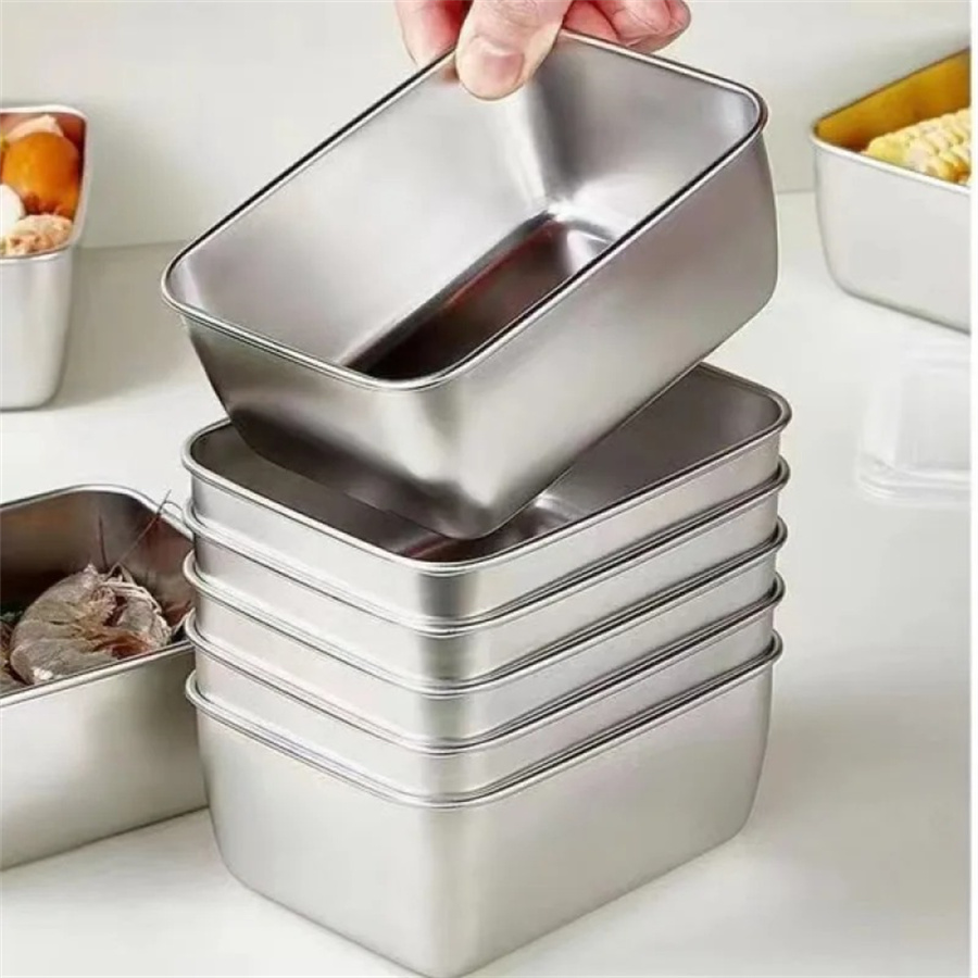 1/3/5pcs Stainless Steel Food  - Food Storage Metal Box avaliação e preço