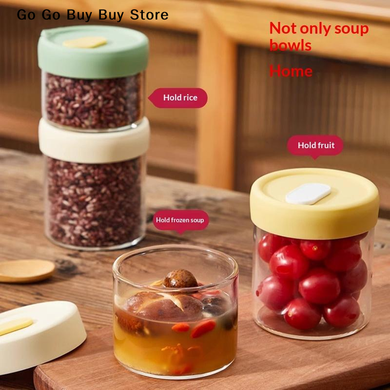 【ST】1Pc 240/400ML Glass Food S - Food Storage And Container avaliação e preço