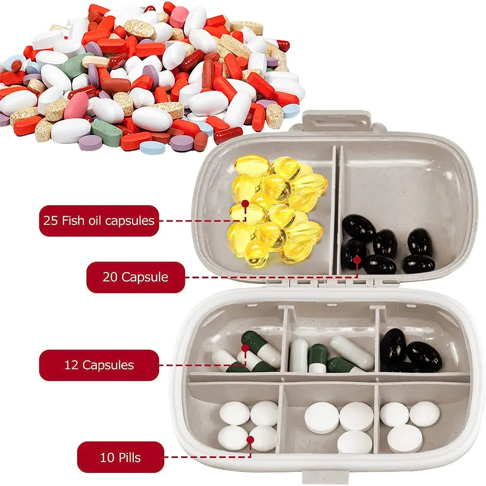 Travel Pill Organizer, 8 Compa - Food Storage Small avaliação e preço