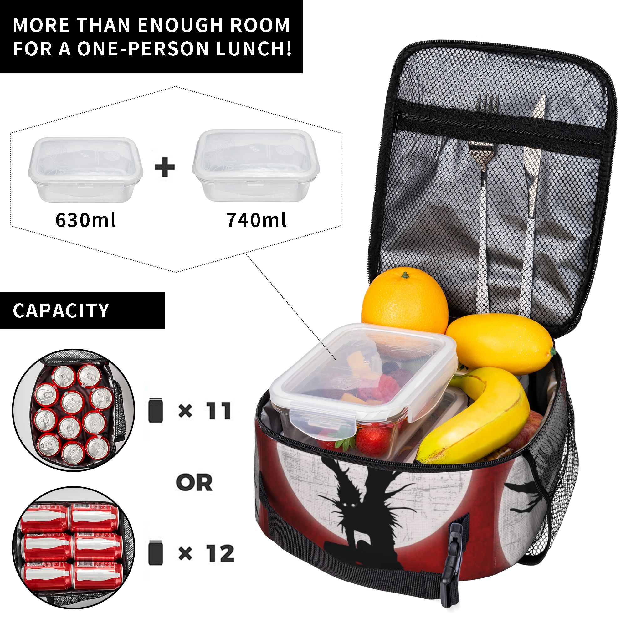 Ryuk Lunch Bag Insulated Tote  - Food Storage Notes avaliação e preço