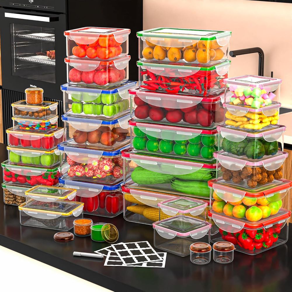 70 Pcs Large Food Storage Cont - Food Storage And Container avaliação e preço