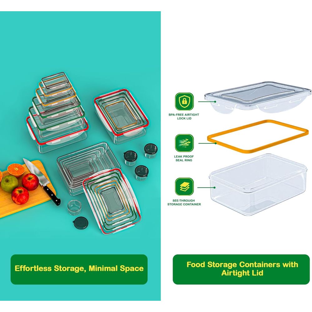 70 Pcs Large Food Storage Cont - Food Storage And Container avaliação e preço