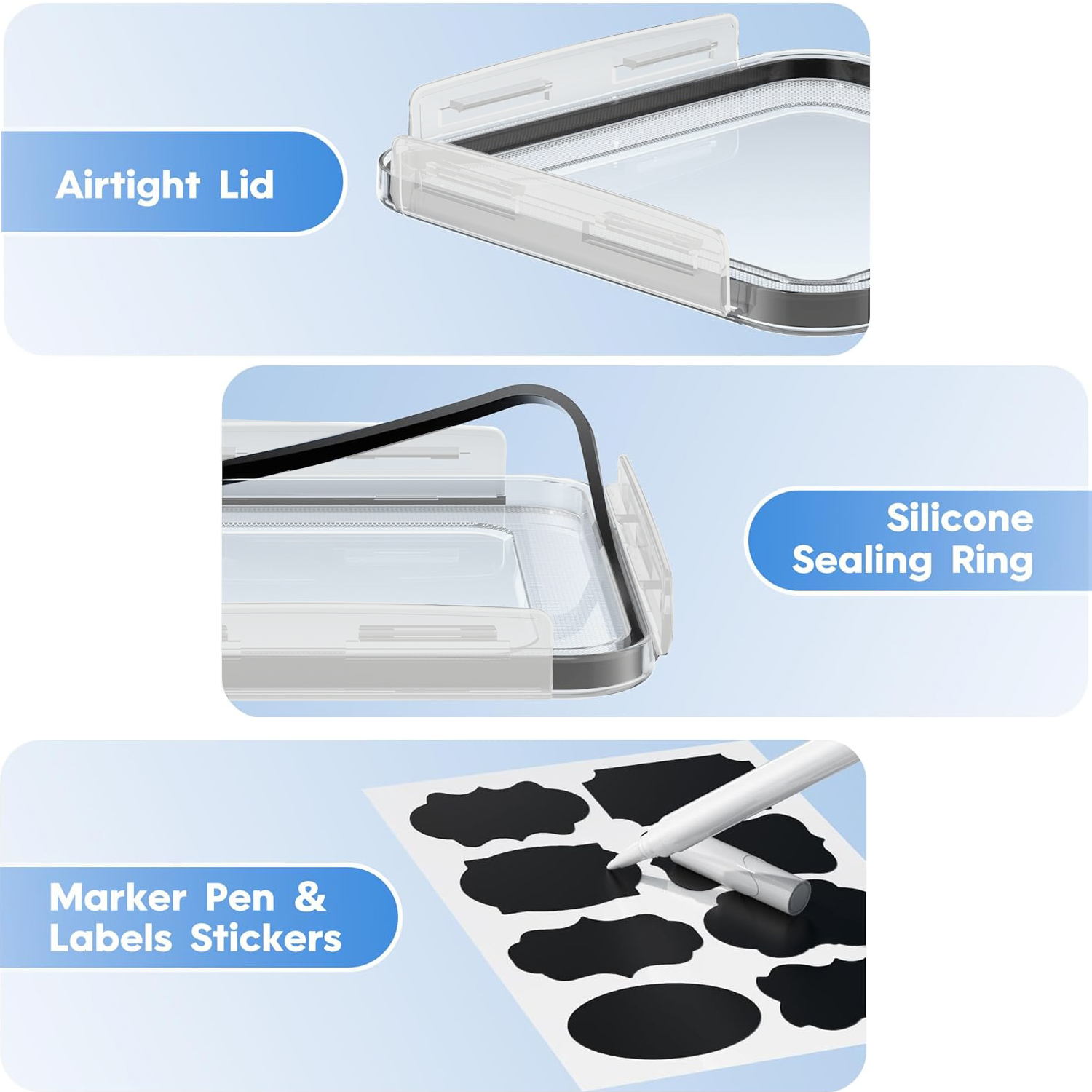3/6Pcs  Airtight Food Storage  - Food Storage In Pantry avaliação e preço