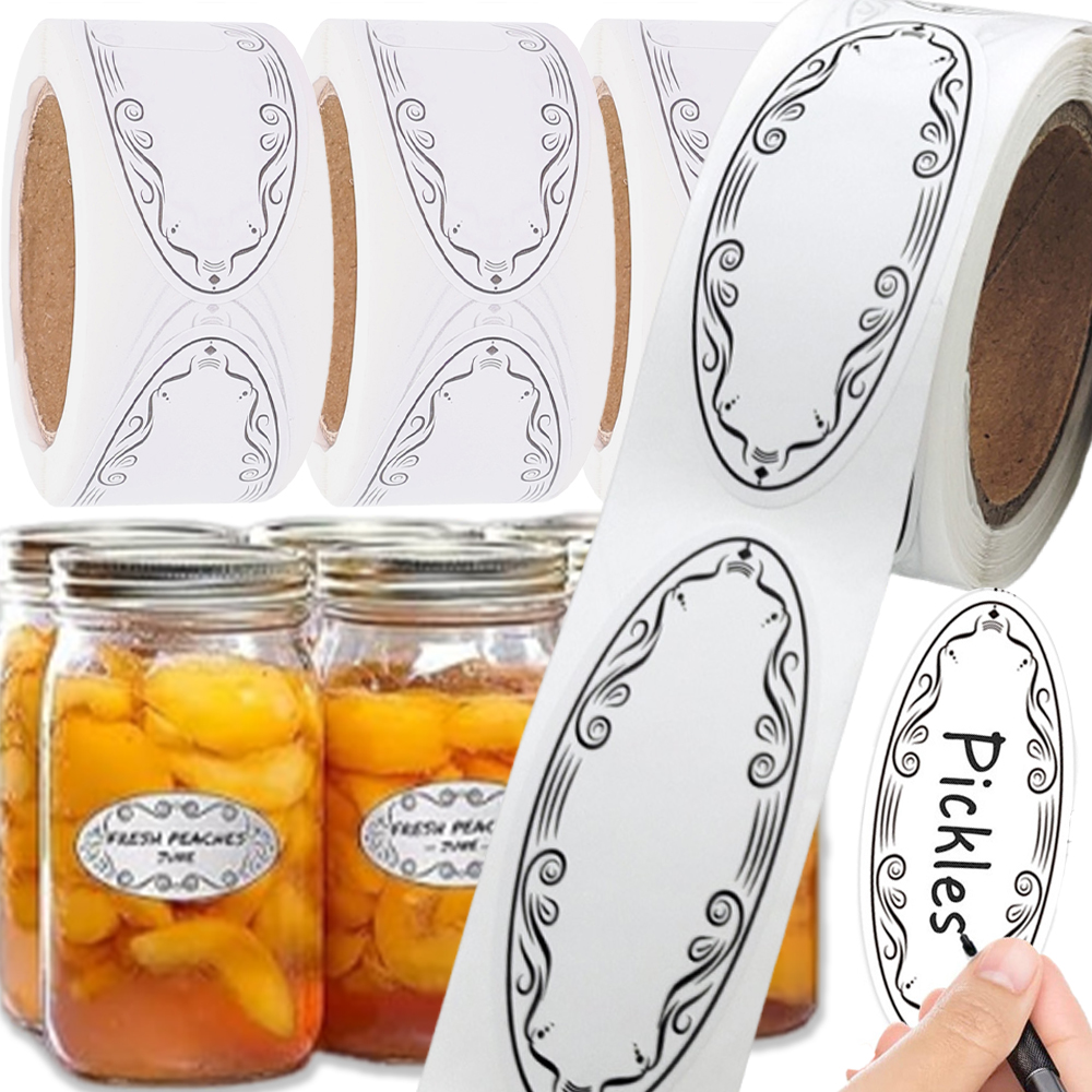 Oval Labels Blank Stickers Foo - Food Storage Restaurant avaliação e preço