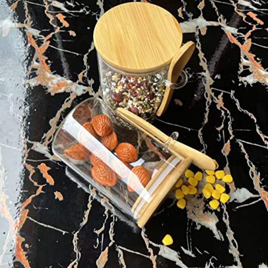 Glass Jar Containers with Bamb - Food Storage With Scoop avaliação e preço